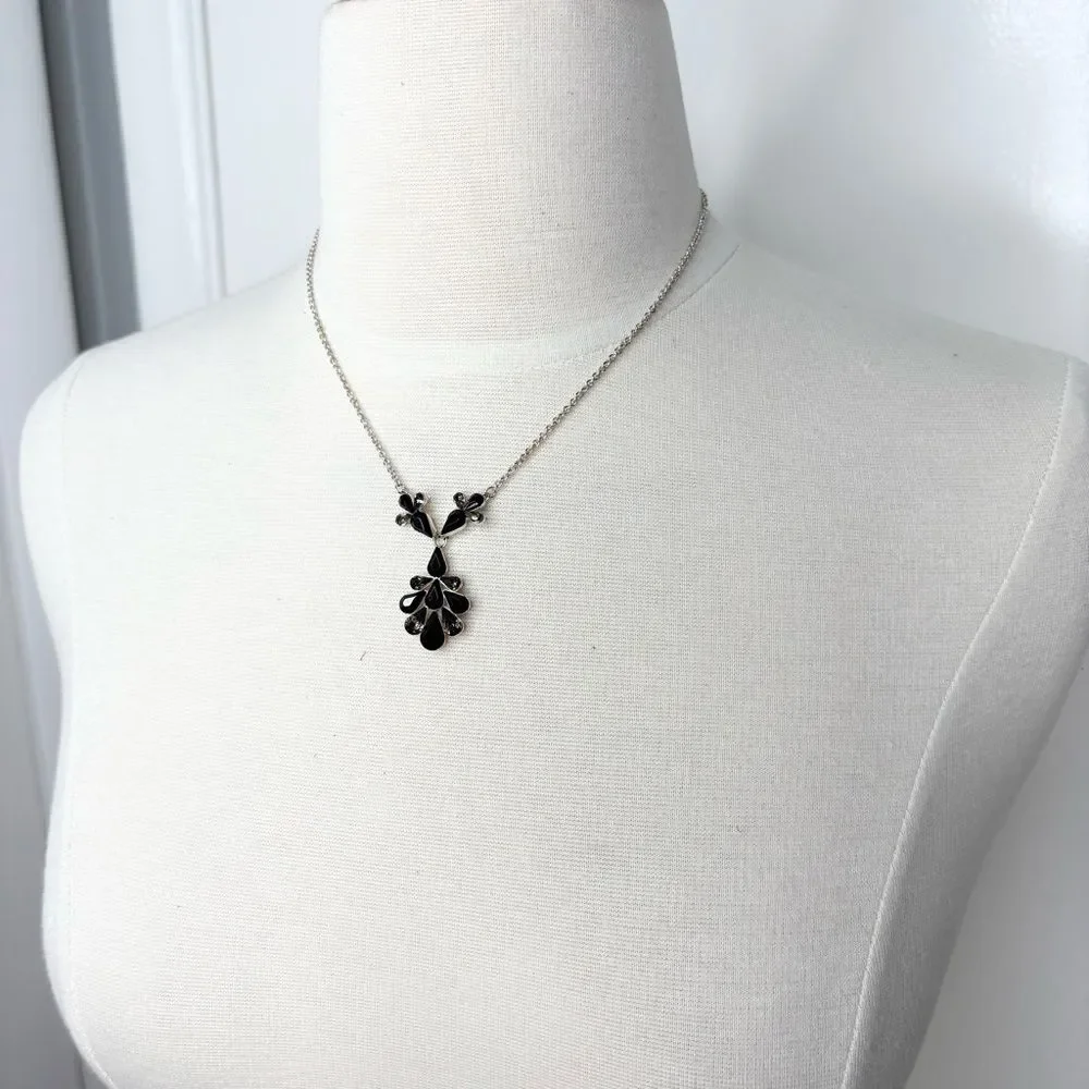 Elegant Silver and Black Jewelry Set